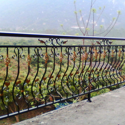 朗沙新中式农村别墅围墙栏杆